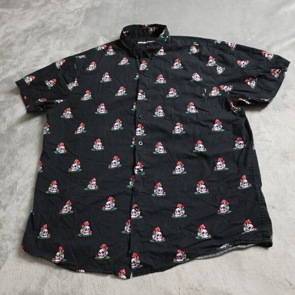 Molokai Surf Co Shirt Men's XL Black Printed All Over Button Down Short Sleeve - Picture 1 of 7